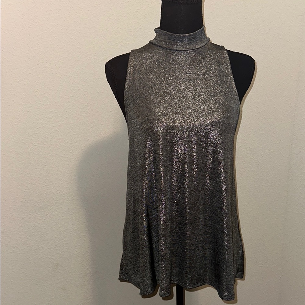 One Clothing Silver Sleeveless Tank Top
